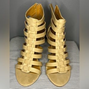 Tan wedge heel